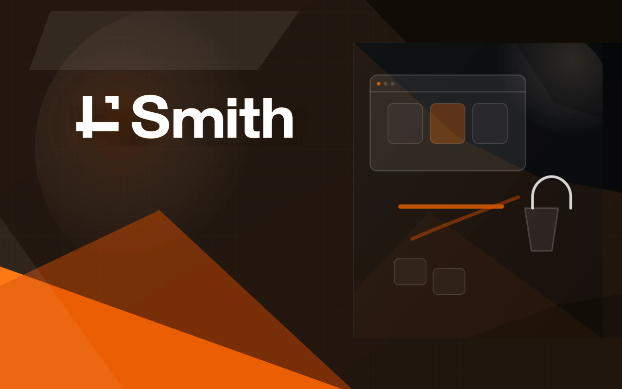 Smith Commerce wordmark on an orange and charcoal geometric cover