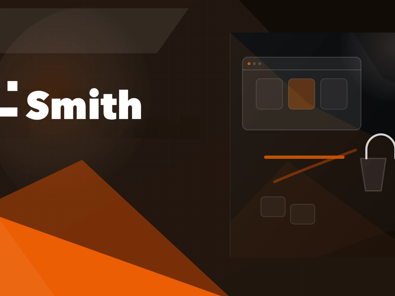 Smith Commerce wordmark on an orange and charcoal geometric cover