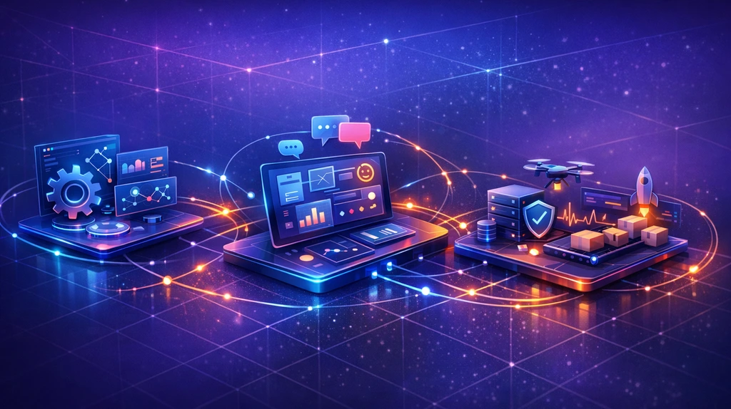 Editorial cover showing connected product, engineering, and reliability systems sharing feedback loops