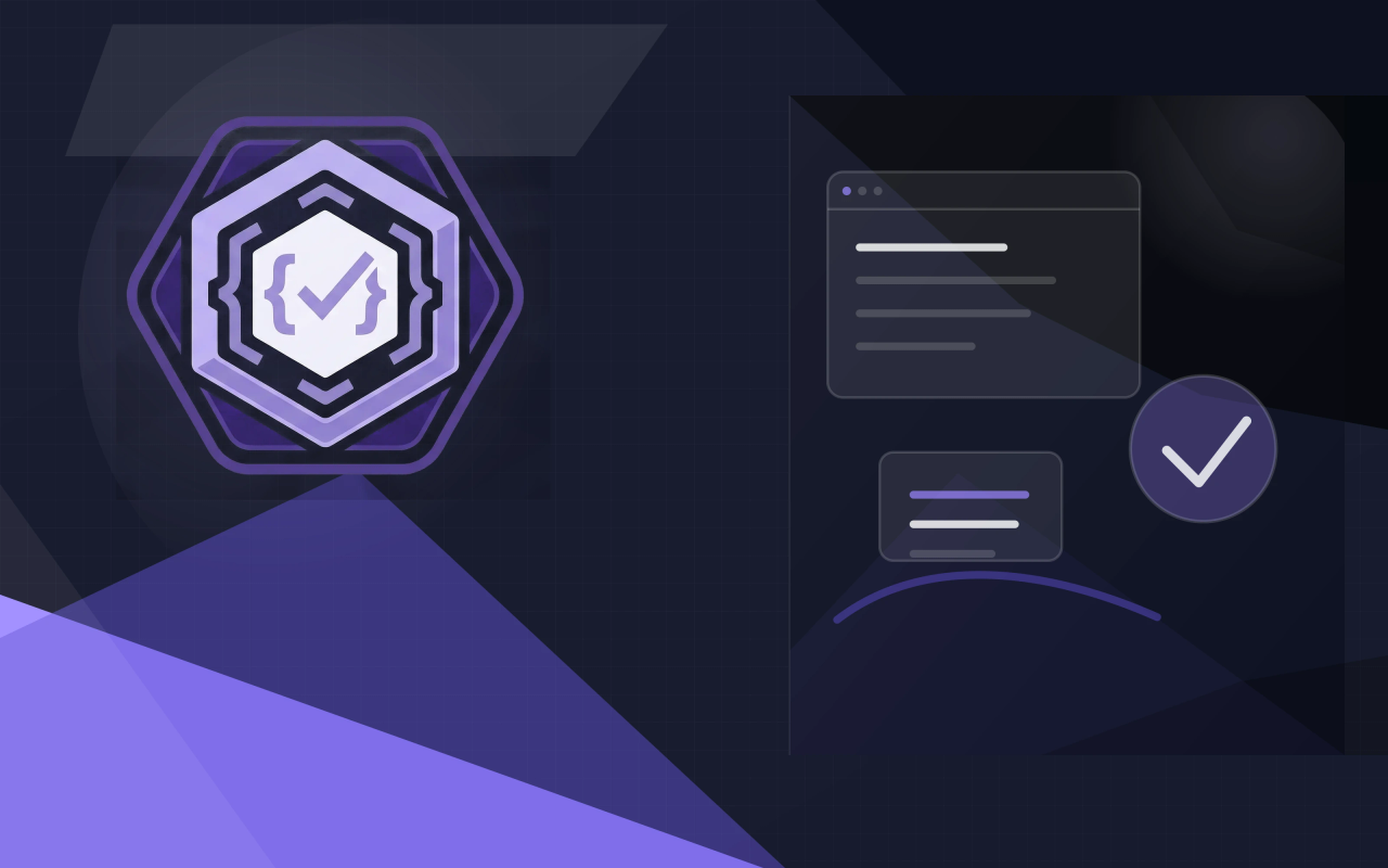 @santi020k/eslint-config-basic badge on an indigo and lilac geometric cover