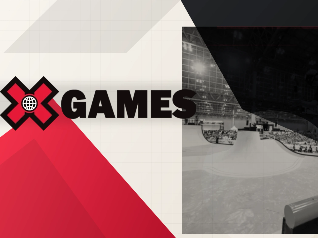 X Games logo on a branded red, charcoal, and ivory cover