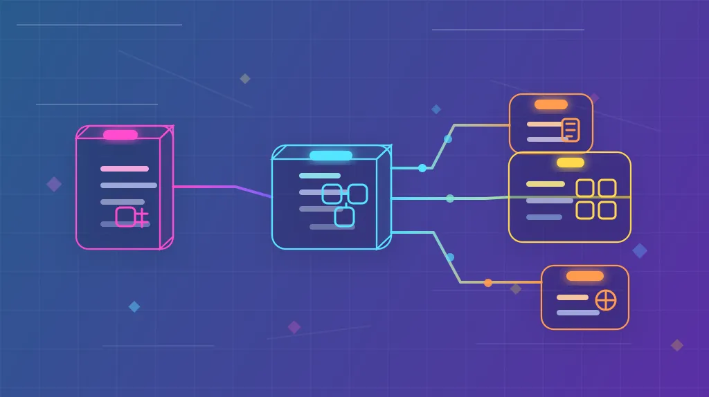 Editorial cover showing a single ESLint config evolving into a modular package system with docs and framework nodes