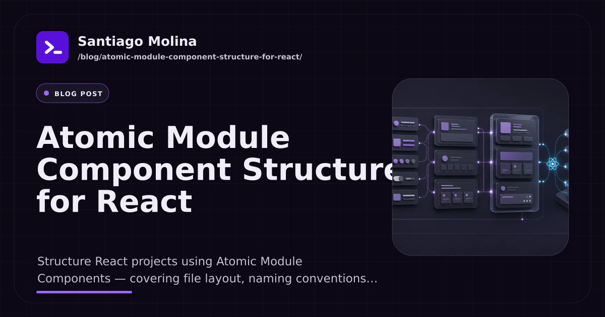 Atomic Module Atomic Module Component Structure for React — Santiago Molina